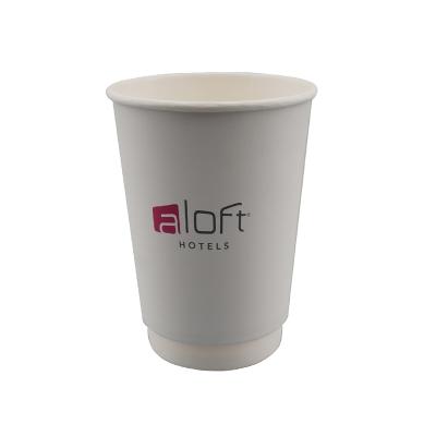 12oz.Double wall white cardboard paper cups