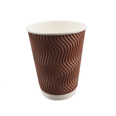 12oz.Brown Ripple Wall Paper Cups