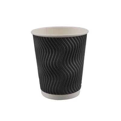 8oz.Black Ripple Wall Paper cups