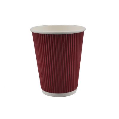 8oz Red Ripple Wall Paper Cups