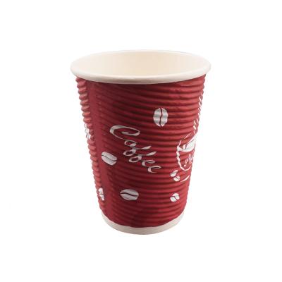 12oz Red Ripple Wall Paper Cups