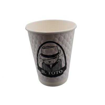 12oz Double wall white cardboard paper cups